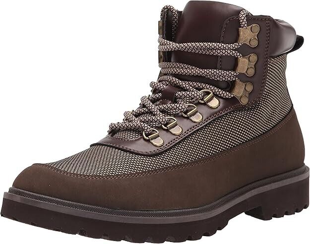 Kenneth Cole REACTION Men's Klay Lug Combat Boot, Espresso, Size 10.5 M